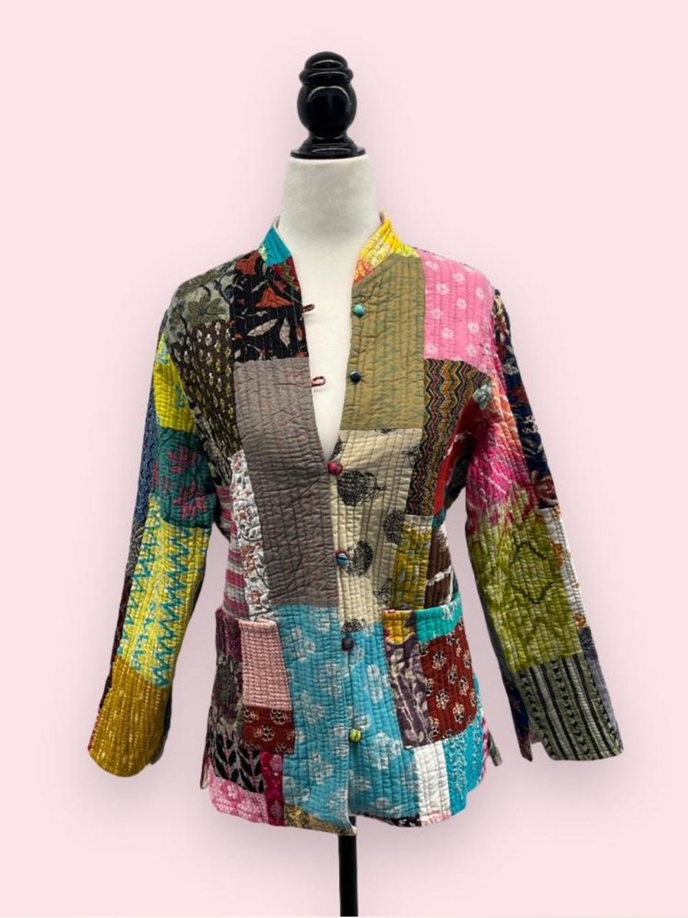 Reversible Multicolour Patchwork & Floral Quilted Jacket
